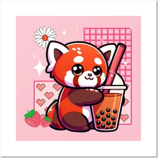 Red Panda Boba Posters and Art